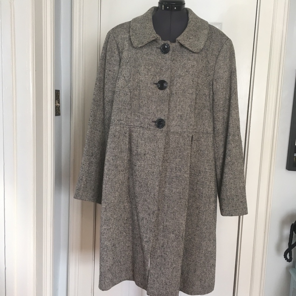 Gap Wool Coat Button Front Taupe